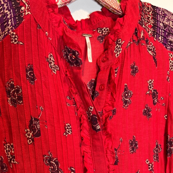 Free People Rare Feeling Border Printed Tiered Maxi Dress *flawed* - Picture 5 of 10